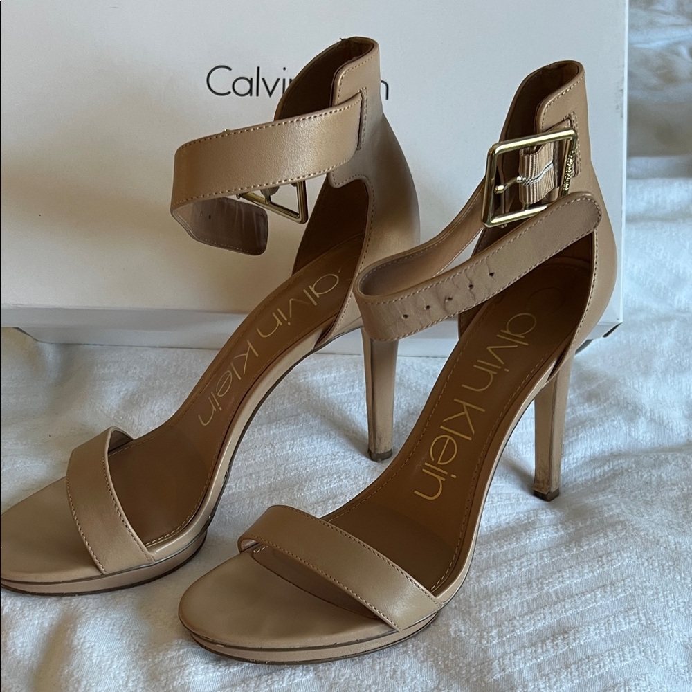 Calvin Klein Beige Strappy Heels